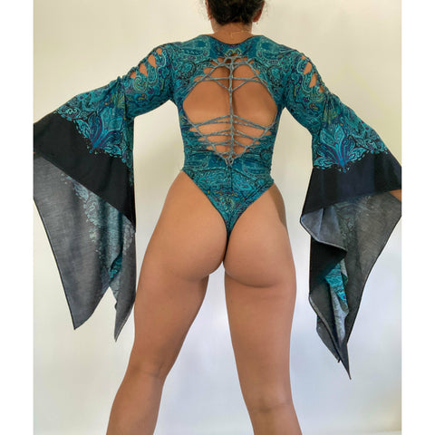 Mystic Bodysuit (Blue Paisley) - MADE TO ORDER