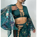 The Spellbound Set Skirt Green/Black/Purple - MADE TO ORDER